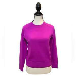 60% merino wool 40% nylon Italian yarn hot pink/fuchsia  size XS petite EUC